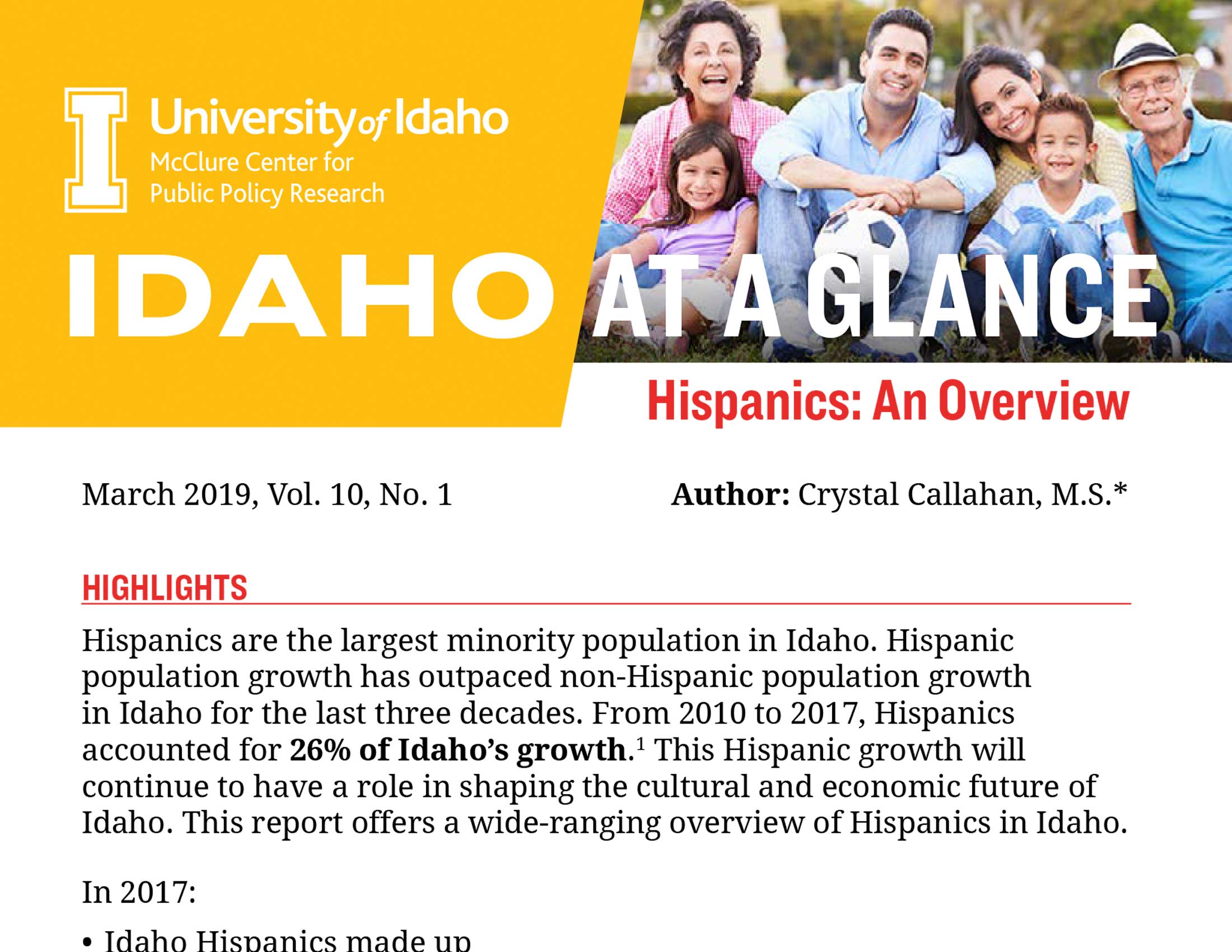 Idaho at a Glance cover