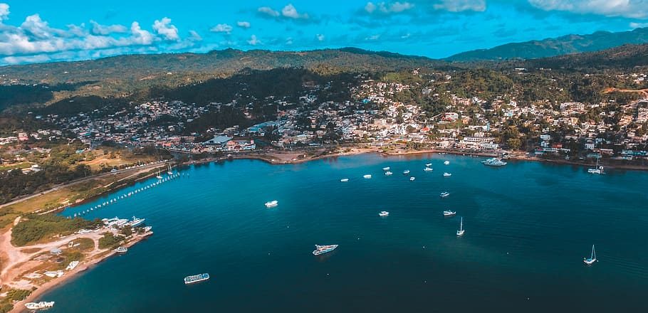 Ocean and mountain view of Dominican Republic