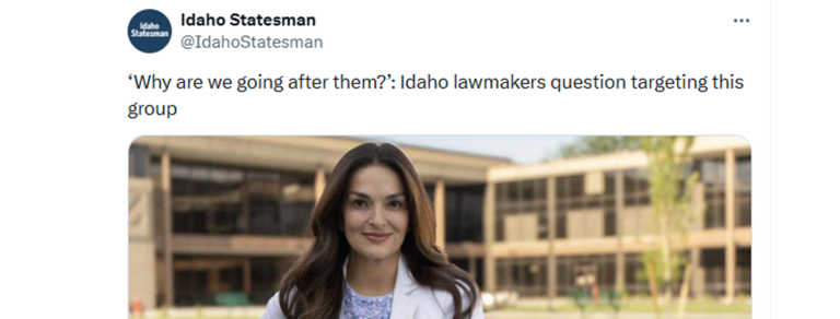 ICHA Executive Director in article about Idaho lawmakers questioning why a group is being targeted