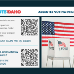 Absentee voting information flyer for Idaho May 19 primary election