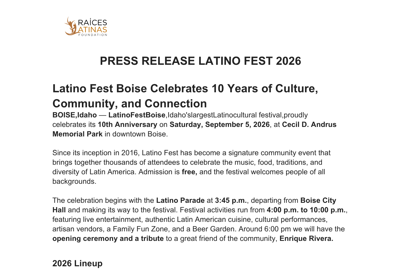 2026 Latino Fest